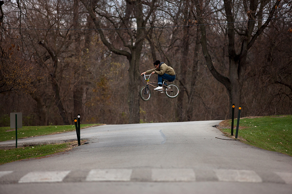 Steven Hamilton jumps a driveway gap in Columbus, Ohio